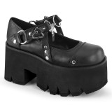 Vegan 9 cm ASHES-33 demonia plateforme chaussure alternative noir