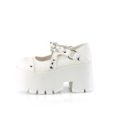 Vegan 9 cm ASHES-33 demoniacult plateforme chaussure alternative blanc