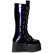 Vegan 9 cm DAMNED-318 plateforme bottes alternative  boucles hologramme