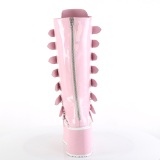 Vegan 9 cm DAMNED-318 plateforme bottes alternative  boucles rose