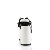 Vegan Blanc 15 cm Demonia WAVE-20 lolita sandale talon compens plateforme