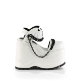 Vegan Blanc 15 cm Demonia WAVE-20 lolita sandale talon compens plateforme