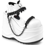 Vegan Blanc 15 cm DemoniaCult WAVE-20 lolita sandale talon compensé plateforme