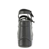 Vegan Noir 15 cm Demonia WAVE-13 lolita sandale talon compens plateforme
