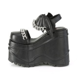 Vegan Noir 15 cm Demonia WAVE-20 lolita sandale talon compens plateforme