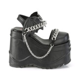 Vegan Noir 15 cm Demonia WAVE-20 lolita sandale talon compens plateforme