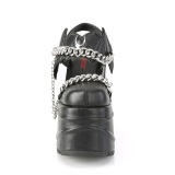 Vegan Noir 15 cm Demonia WAVE-20 lolita sandale talon compens plateforme