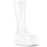 Vegan blanc 12 cm STOMP-200 bottes compenses plateforme cyberpunk