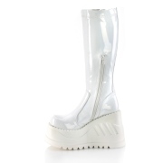 Vegan blanc 12 cm STOMP-200 bottes compenses plateforme cyberpunk