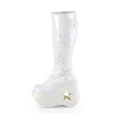 Vegan blanc 13 cm DYNAMITE-218 bottes compenses plateforme emo punk