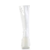 Vegan blanc 13 cm DYNAMITE-218 bottes compensées plateforme emo punk