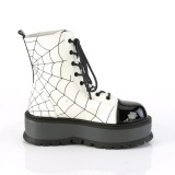 Vegan blanc 5 cm SLACKER-88 bottines demonia plateforme