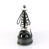 Vegan blanc 5 cm SLACKER-88 bottines demonia plateforme