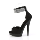 Vegan noir 15 cm SULTRY-625 sandales talons hauts bride de cheville