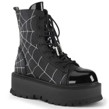Vegan noir 5 cm SLACKER-88 bottines demonia plateforme
