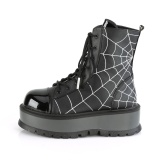 Vegan noir 5 cm SLACKER-88 bottines demonia plateforme