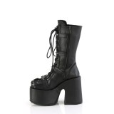 Vegan noires 13 cm CAMEL-115 bottes plateforme chunky talons pais