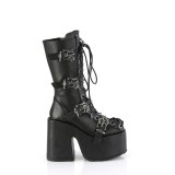 Vegan noires 13 cm CAMEL-115 bottes plateforme chunky talons pais