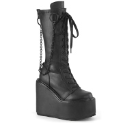 Vegan noires 14 cm SWING-150 bottes cyberpunk plateforme