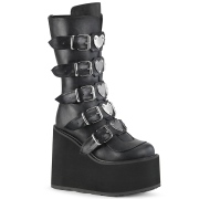 Vegan noires 14 cm SWING-230 bottes cyberpunk plateforme
