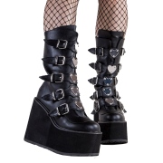 Vegan noires 14 cm SWING-230 bottes cyberpunk plateforme