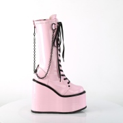 Vegan rose 14 cm SWING-150 bottes cyberpunk plateforme