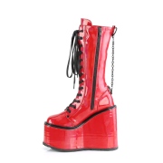Vegan rouge 14 cm SWING-150 bottes cyberpunk plateforme