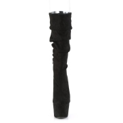 Vegan suede 18 cm ADORE-1061 bottes plateforme de pole dance en noir