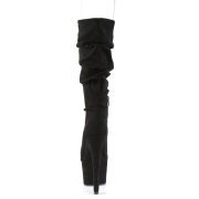 Vegan suede 18 cm ADORE-1061 bottes plateforme de pole dance en noir