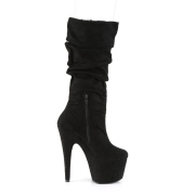 Vegan suede 18 cm ADORE-1061 bottes plateforme de pole dance en noir