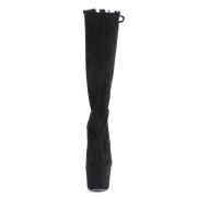 Vegan suede 18 cm ADORE-2008 bottes plateforme de pole dance en noir