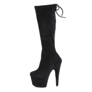 Vegan suede 18 cm ADORE-2008 bottes plateforme de pole dance en noir