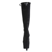 Vegan suede 18 cm ADORE-2008 bottes plateforme de pole dance en noir