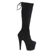 Vegan suede 18 cm ADORE-2008 bottes plateforme de pole dance en noir