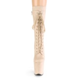 Vegan suede 20 cm FLAMINGO-1050FS bottes plateforme de pole dance en beige