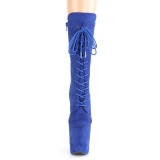 Vegan suede 20 cm FLAMINGO-1050FS bottes plateforme de pole dance en bleu