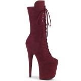 Vegan suede 20 cm FLAMINGO-1050FS bottes plateforme de pole dance en bordo