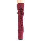 Vegan suede 20 cm FLAMINGO-1050FS bottes plateforme de pole dance en bordo