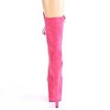 Vegan suede 20 cm FLAMINGO-1050FS bottes plateforme de pole dance en pink