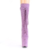 Vegan suede 20 cm FLAMINGO-1050FS bottes plateforme de pole dance en pourpre