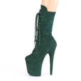 Vegan suede 20 cm FLAMINGO-1050FS bottes plateforme de pole dance en vert