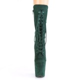 Vegan suede 20 cm FLAMINGO-1050FS bottes plateforme de pole dance en vert