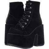 Velours 13 cm CAMEL-203 chunky bottines demonia plateforme