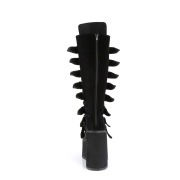 Velours 14 cm SWING-815 plateforme bottes alternative  boucles noires