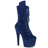 Velours 18 cm ADORE-1045VEL bottines  talons aiguilles bleues
