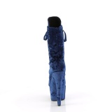 Velours 18 cm ADORE-1045VEL bottines  talons aiguilles bleues + protection