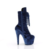 Velours 18 cm ADORE-1045VEL bottines  talons aiguilles bleues + protection