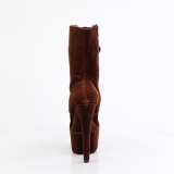 Velours 18 cm ADORE-1045VEL bottines  talons aiguilles brun + protection