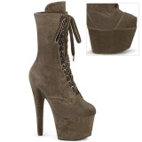 Velours 18 cm ADORE-1045VEL bottines  talons aiguilles khaki + protection