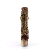 Velours 18 cm ADORE-1045VEL bottines  talons aiguilles khaki + protection